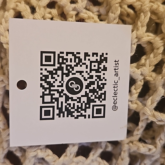 Hand Crafted Tan Crop-Top Fishnet triangular Design Hand Knit Crochet Swim Cover - Picture 16 of 17